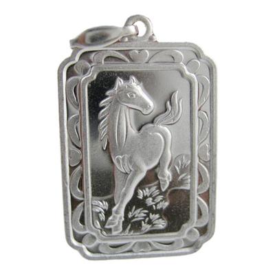 S999纯银12生肖吊坠牌子男女款挂件鼠牛虎兔龙蛇马羊猴鸡狗猪吊牌