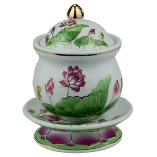 陶瓷供杯莲花供水杯仙家杯道家杯佛家杯观音水杯财神杯佛家八卦杯