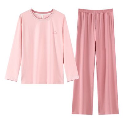 纯棉可外穿甜美长袖睡衣套装女