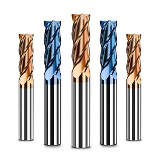 65度钨钢铣刀4刃合金不锈钢专用平底直柄加长四刃CNC数控刀具富马