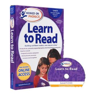 英文原版第四级别 Hooked on Phonics Learn to Read Kindergarten Level 4 儿童英语学习 附DVD 美国少儿自然拼读教材教辅