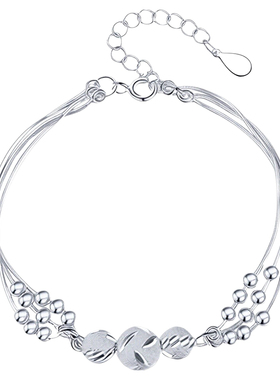 足银手串纯银手链女款转运珠饰品