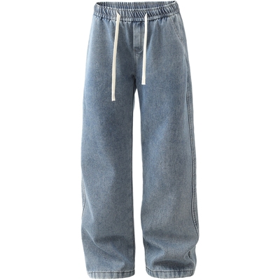 gxg.jeans男装 加绒多色简约水洗宽松直筒牛仔长裤男 25冬新品