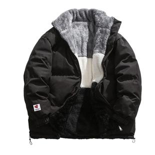 查尔斯桃心 双面穿羊羔绒棉服男士冬季2025新款加绒加厚棉衣外套