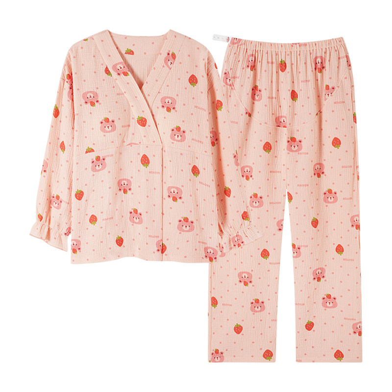纯棉孕妇哺乳月子服带胸垫套装