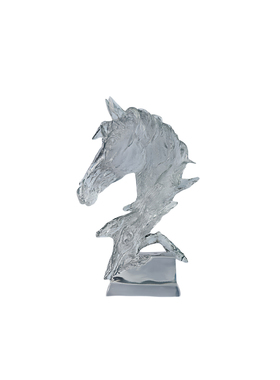 现代简约透明马头雕塑摆件客厅