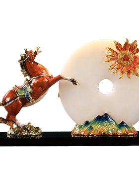 【招财】玉石珐琅彩高端摆件