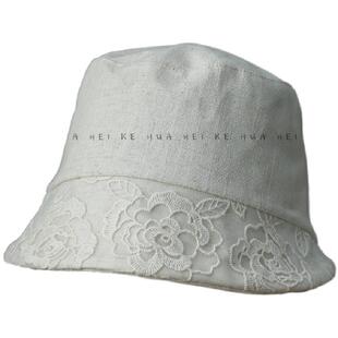 出口日韩~5种帽型~纯綿本色渔夫直筒绑带防风大檐遮阳前进帽008