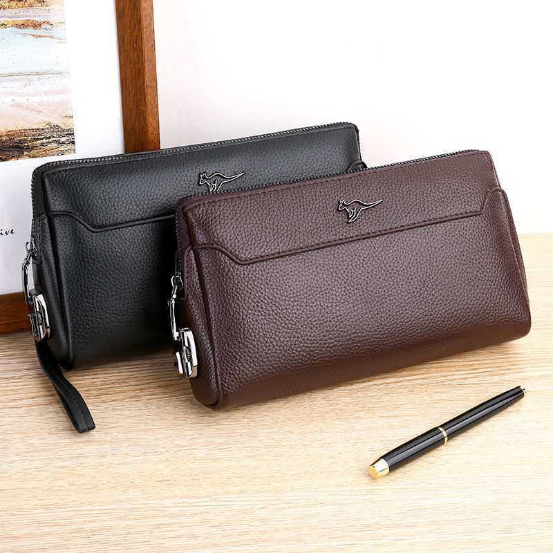 男士手拿包密码锁防盗手抓包长款钱包软皮手包商务休闲潮男包夹包