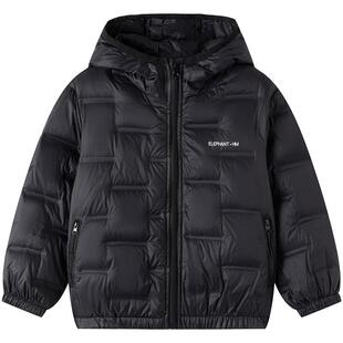 小象汉姆男童男童羽绒服轻薄冬装保暖儿童三防外套2026新款白鸭绒