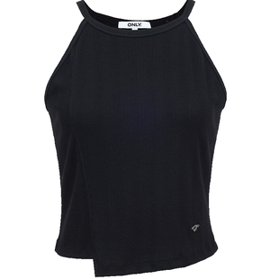 ONLY2026春季新款不对称修身纯色工字短款纯色提花辣妹吊带T恤