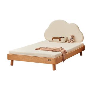 全榉木小户型儿童床男孩女孩公主床蒙氏地台床榻榻米拼接床单人床