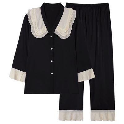 睡衣女士春秋款冰丝长袖家居服