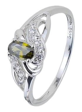 天然橄榄石戒指女时尚百搭情侣戒