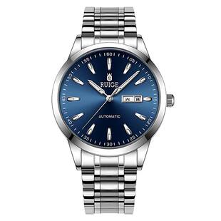 【全自动无电池真机械表】游丝手表男士夜光防水双日历精钢带名表