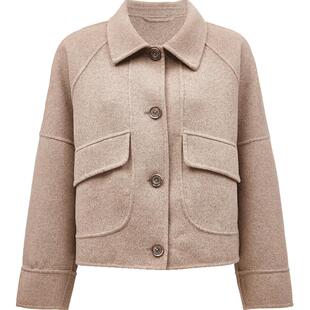 Vero Moda毛呢大衣25春季新款短款落肩单排扣双面呢外套324427011