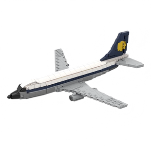 MOC-129205 波音737客机-汉莎航空1:80比例飞机拼装积木模型玩具