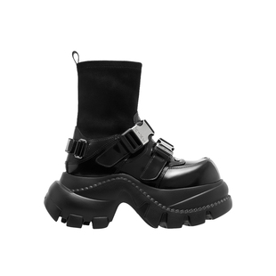 【黄霄云同款】knkw流光机能老爹袜靴厚底马丁靴增高鞋新款短靴女