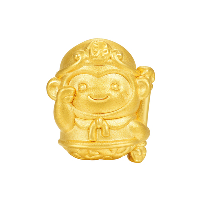 明牌珠宝万神纪硬金转运珠 黄金孙悟空原创设计路路通串珠AFP1448