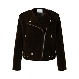 RPB BRAND 复古麂皮翻领机车风宽松夹克外套设计感短款拉链上衣