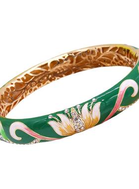 复古宫廷女铜优雅气质景泰蓝手镯