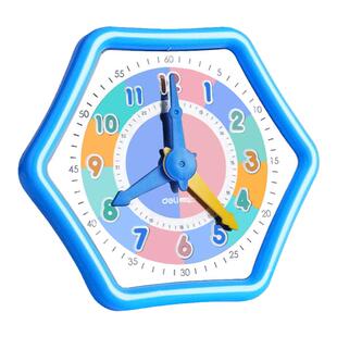 得力钟表小学教具教学时钟模型小学生钟面学具三针联动模拟表盘一年级二年级学习时间手工儿童认识闹钟数学小