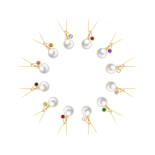 roseluxury <生辰石>十二星座项链幸运石18K彩金彩宝轻奢吊坠女