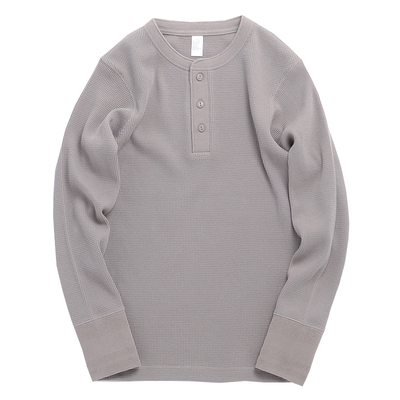 美式复古重磅亨利长袖修身舒适