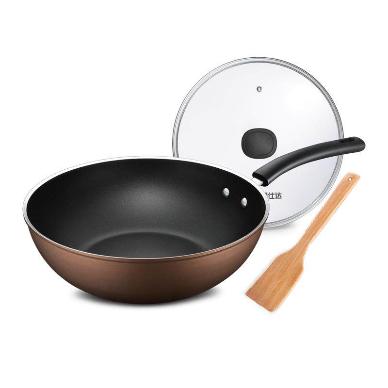 爱仕达不粘锅炒锅家用炒菜少油烟炒菜锅明火燃气灶电磁炉通用锅具