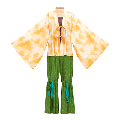 花朝记｜环佩｜晋制汉服褶衣仿南北朝缚裤人丝印花传统日常风春夏