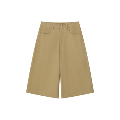 全棉宽松阔腿七分休闲短裤夏中裤