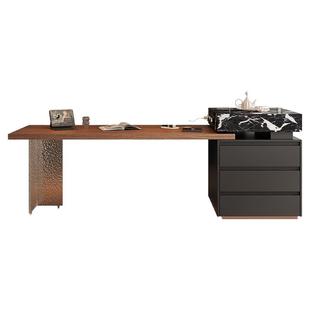 高端岛台一体餐台意式2026新款高端大气上档次开放式厨房吧台餐桌