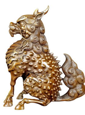黄铜律师法官摆件正义独角兽獬豸