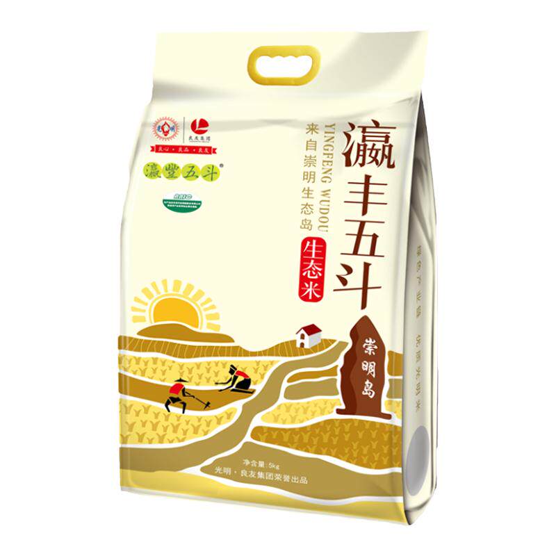 光明米业 当年新大米瀛丰五斗生态米5kg（真空）崇明岛农场粳米