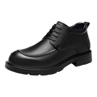 强人3515冬季男鞋真皮羊毛保暖商务正装皮鞋男加绒加厚高帮棉皮鞋