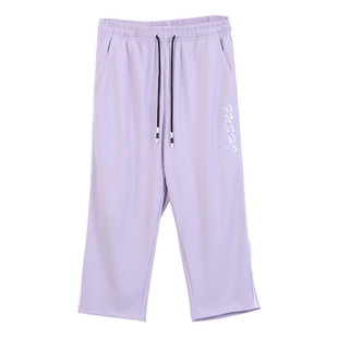 啄木鸟薄款运动卫裤女款2025新款夏季休闲七分裤冰感速干高腰中裤