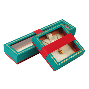 国风手链盒文玩手绳礼盒古法黄金首饰盒透明盖玉器手串项链绳编盒