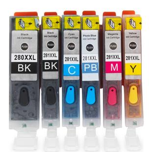 适用canon佳能280/281墨盒TS8120 8220 5120 9120 ts9520打印机ts6120 9521 6220 TR8520 7520可填充墨盒连供