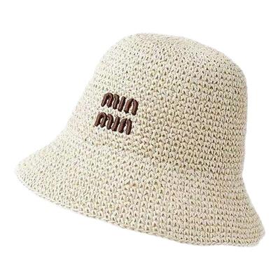 田园风花朵编织草帽女夏季沙滩