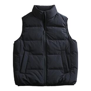 90鸭绒 冬季男士情侣款高蓬松加厚防风保暖户外立领羽绒背心马甲