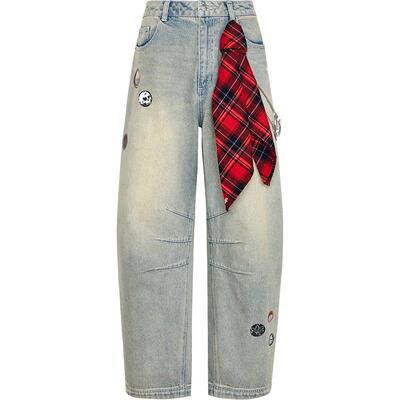 阿迪达斯男士弯刀牛仔长裤