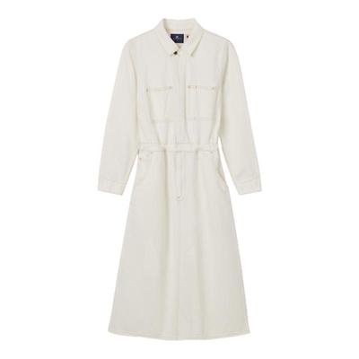 商场同款女士美式白色牛仔连衣裙