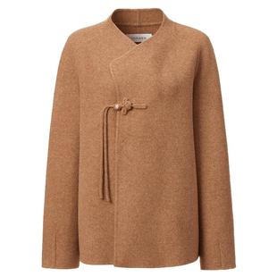 VGRASS维格娜丝冬季新款100%绵羊毛针织双面呢外套新中式绳扣大衣