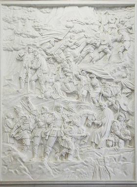 南昌起义汉白玉军人背景墙文化