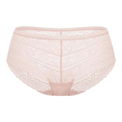 HSIA遐无痕中腰平角裤性感微包臀不夹臀全蕾丝透气速干内裤女夏