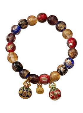 爆款古法五行多宝吞金兽款手链京城同款香灰琉璃手串香灰瓷珠朱砂