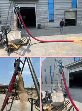 48v60v小型家用玉米小麦车载软管电瓶吸粮机绞龙上料抽粮机