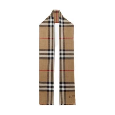 双面格纺围巾博柏利BURBERRY