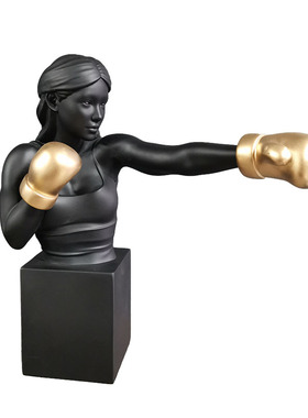 现代北欧酒店树脂拳击手摆件