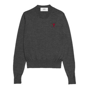 Ami Paris 女士红色ADC美利奴羊毛毛衣 爱心针织衫